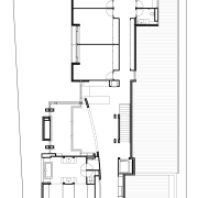 Plan of second floor of contemporary house by angle, architecture, area, artwork, black and white, design, diagram, drawing, floor plan, font, line, plan, product, product design, square, structure, technical drawing, text, white