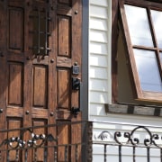 A much-loved part of the Waiheke landscape, Moa door, facade, iron, window, black