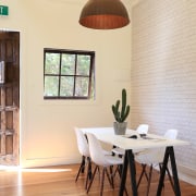 A much-loved part of the Waiheke landscape, Moa ceiling, chair, dining room, floor, furniture, home, house, interior design, property, real estate, room, table, wall, window, wood, gray