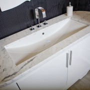 Lacava creates distinctive bathroom ware, such as the bathroom, bathroom sink, bathtub, floor, plumbing fixture, product design, sink, tap, gray, white