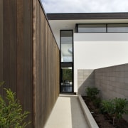 Passage to the building - Passage to the architecture, building, daylighting, facade, house, real estate, residential area, black, gray, white