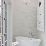 This all-white bathroom replaces a dated master bathroom bathroom, bathroom accessory, bathroom cabinet, bathroom sink, bidet, ceramic, floor, home, interior design, plumbing fixture, product design, room, sink, tap, tile, wall, gray