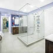 Symmetry and balance play a strong part in bathroom, home, interior design, property, real estate, room, white