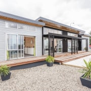 Lockwood Skagen show home featuring a raised roof facade, home, house, property, real estate, white