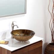 Glass vessel sinks, modern faucets - Glass vessel bathroom, bathroom sink, ceramic, interior design, plumbing fixture, product design, sink, tap, white, brown