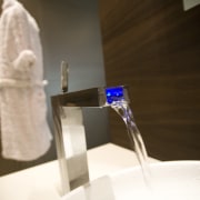 Italian manufacturer Gessi is renowned for innovative bathroom hand, product design, tap, brown, white