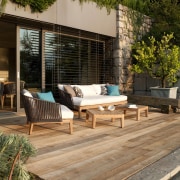 Cosh Living Tribu designer outdoor furniture - Cosh architecture, backyard, deck, furniture, house, outdoor furniture, outdoor structure, patio, real estate, sunlounger, table, wood, brown, orange