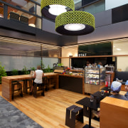 project management from N-Compass brought everything together on café, furniture, interior design, lobby, product design, table