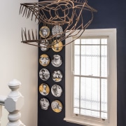 A lively palette of Resene colours has transformed chandelier, decor, interior design, lamp, light fixture, lighting, wall, white, black