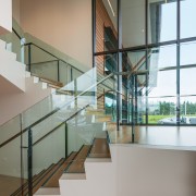 The new head office for Stonewood Homes in architecture, baluster, condominium, daylighting, glass, handrail, house, interior design, stairs, gray