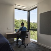 Carlaw Park Student Village in Auckland accommodates students architecture, house, interior design, real estate, room, window, gray, black