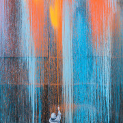 Ash Keating, Concrete Propositions is a Gap Filler art, blue, modern art, painting, sky, tree, water, teal