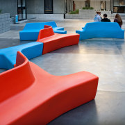 Urban design and landscape architecture specialist Boffa Miskell blue, chair, couch, design, floor, flooring, furniture, outdoor furniture, product design, red, table, red, gray