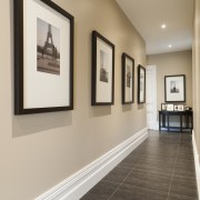 This utility hall leading from the main hallway art gallery, exhibition, floor, flooring, interior design, museum, tourist attraction, wall, wood flooring, gray