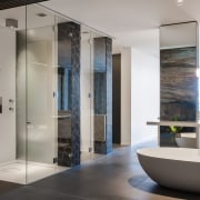 HIA bathroom design of the year - HIA bathroom, floor, glass, interior design, plumbing fixture, room, gray
