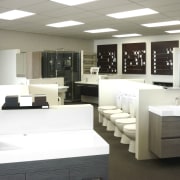 From shower heads to headed towel rails and floor, furniture, interior design, office, product design, table, white, gray