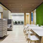 This informal meeting space forms part of the architecture, ceiling, interior design, gray, brown