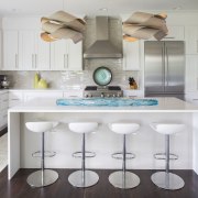 The island in this kitchen designed by Renae cabinetry, countertop, cuisine classique, interior design, kitchen, room, gray, white