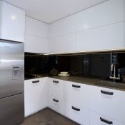 The kitchen has a separate scullery where all architecture, cabinetry, countertop, home, interior design, kitchen, property, real estate, room, gray