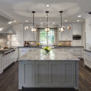 Traditional kitchen with French influence by Drury Design cabinetry, countertop, cuisine classique, interior design, kitchen, room, gray