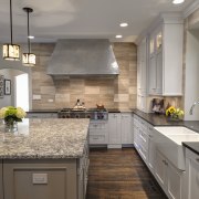 Traditional kitchen with French influence by Drury Design cabinetry, countertop, cuisine classique, home, interior design, kitchen, room, gray