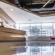 Selected areas of the McCann Worldgroup office fit-out, architecture, ceiling, daylighting, floor, interior design, lobby, white