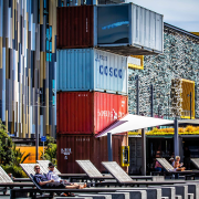 Wynyard Quarter, developed by Auckland Waterfront, has won architecture, building, city, facade, mixed use, neighbourhood, town, urban area, black