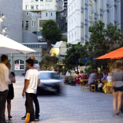 Fort Street urban outdoor space - Fort Street city, downtown, infrastructure, market, marketplace, neighbourhood, pedestrian, public space, road, shopping, street, town, urban area, vacation, black