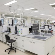 These laboratories for P&amp;G Singapore were designed by chemistry, healthcare science, institution, laboratory, medical research, product, research, gray