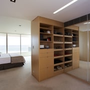 In keeping with the interiors throughout this new cabinetry, furniture, interior design, room, gray, brown