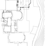 Kitchen and breakfast room extension to large country area, artwork, black and white, design, diagram, drawing, font, line, line art, monochrome, product, product design, text, white