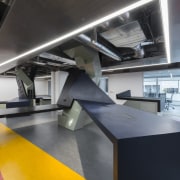 In the satellite Arup office in downtown LA interior design, product design, gray, black