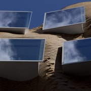 Materials on the Dr Chau Chak Wing Building blue, daylighting, product design, sky, black, blue