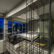 This unit is transformed at night, with views architecture, building, daylighting, glass, interior design, black, gray