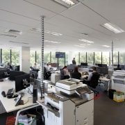 The new Ricoh office in Auckland is a office, gray