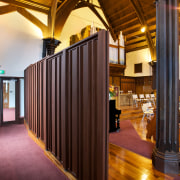 The full glory of the Gothic Revival interior architecture, ceiling, floor, flooring, interior design, lobby, structure, wood, brown, red