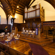 Heart rimu timber features on the vaulted ceiling interior design, wood, brown