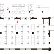 Legend to plan of Spark Architects office, Beijing:1 area, design, diagram, floor plan, font, line, plan, product design, text, white