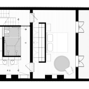 The floorplan of this renovated bathroom shows the architecture, area, black and white, design, drawing, elevation, facade, floor plan, font, home, house, line, pattern, plan, product, square, structure, white