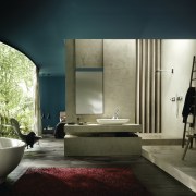 A private sanctuary, this bathroom highlights the Axor architecture, bathroom, interior design, room, black, brown