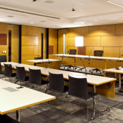 The Ministry of Justice Specialist Courts in Auckland, conference hall, interior design, office, table, white