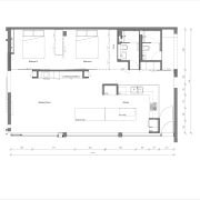 Plan of new apartment within a converted warehouse, angle, area, design, diagram, drawing, floor plan, font, line, plan, product design, text, white