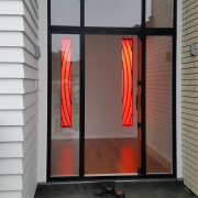 Front door featuring Illuminati back-lit panels - Front door, interior design, gray, black
