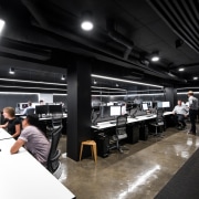 In the new fit-out for Hillam Architects, workstations black