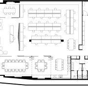 The floorplan of Hillam Architects new premises shows angle, area, black and white, design, diagram, drawing, floor plan, font, line, music, plan, product, product design, structure, technical drawing, text, white