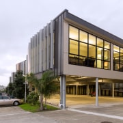 Rylock Auckland supplied and installed Fletcher Window and architecture, building, commercial building, condominium, corporate headquarters, facade, headquarters, house, mixed use, real estate, residential area, white, gray