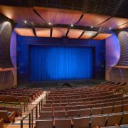 The Goldsmith Theatres interstitial space that houses electronic auditorium, concert hall, convention center, entertainment, performing arts center, stage, theatre, red