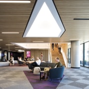 The advanced Western Sydney University vertical campus is architecture, ceiling, daylighting, house, interior design, gray