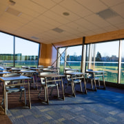 Tilted windows on the ACG Gymnasium optimise views leisure, real estate, roof, brown