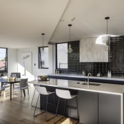 A picture of white, black and metal trim, architecture, countertop, interior design, kitchen, real estate, gray